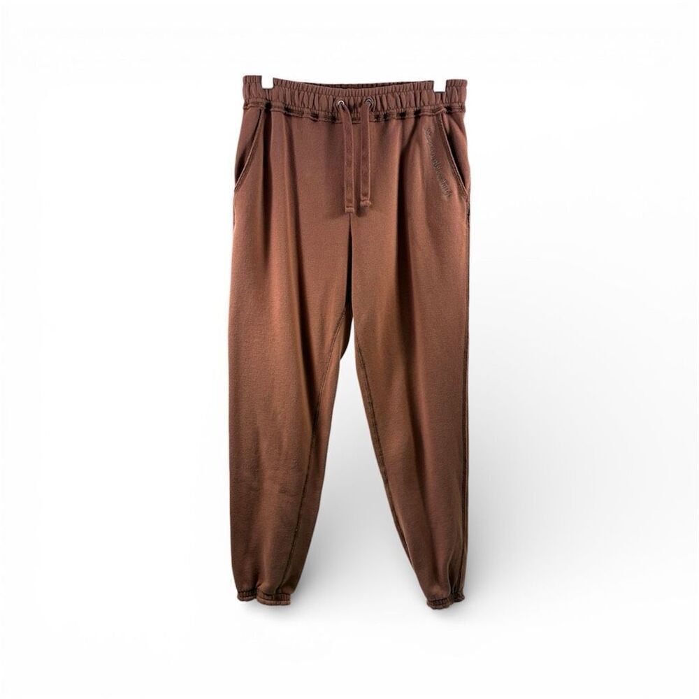Abercrombie & Fitch Fleeced Cuffed Joggers in Brown Size M